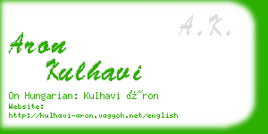 aron kulhavi business card